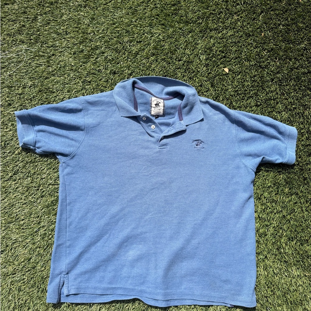 Beverly Hills Polo Club Sky Blue Polo with Navy Trim